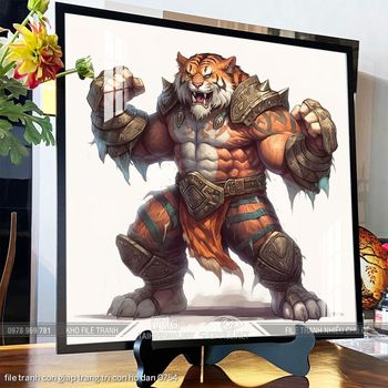 file tranh con giap trang tri con ho dan 0754