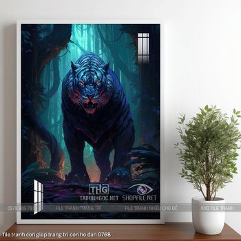 file tranh con giap trang tri con ho dan 0768