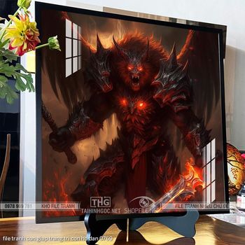 file tranh con giap trang tri con ho dan 0769