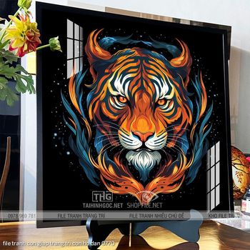 file tranh con giap trang tri con ho dan 0770