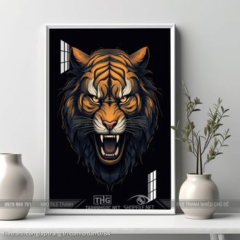 file tranh con giap trang tri con ho dan 0784