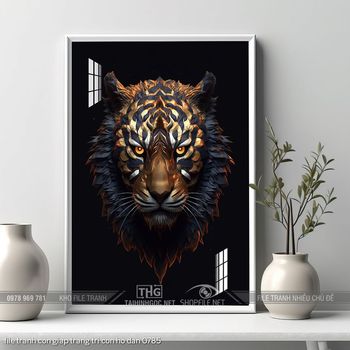 file tranh con giap trang tri con ho dan 0785