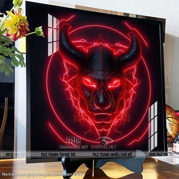 file tranh con giap trang tri con ho dan 0798