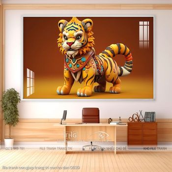 file tranh con giap trang tri con ho dan 0839