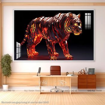 file tranh con giap trang tri con ho dan 0845