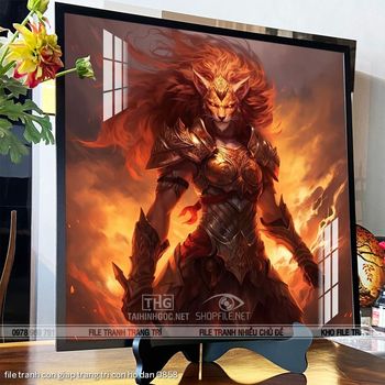 file tranh con giap trang tri con ho dan 0858