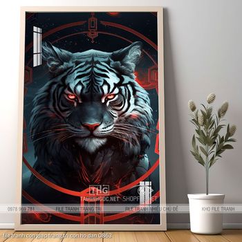 file tranh con giap trang tri con ho dan 0863