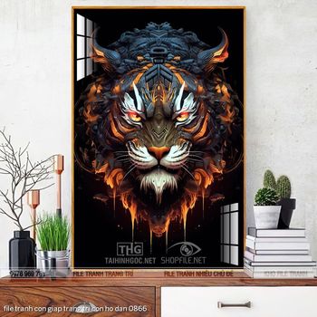 file tranh con giap trang tri con ho dan 0866