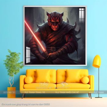 file tranh con giap trang tri con ho dan 0868