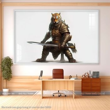 file tranh con giap trang tri con ho dan 0869