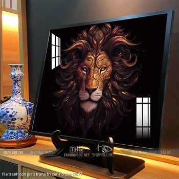 file tranh con giap trang tri con ho dan 0877