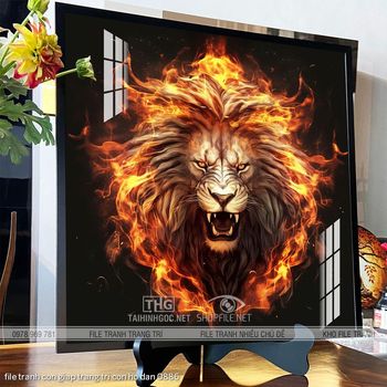 file tranh con giap trang tri con ho dan 0886