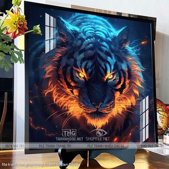 file tranh con giap trang tri con ho dan 0898