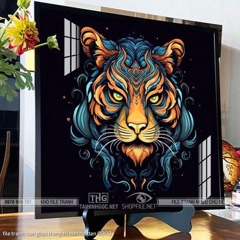 file tranh con giap trang tri con ho dan 0909