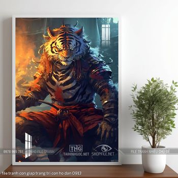 file tranh con giap trang tri con ho dan 0913