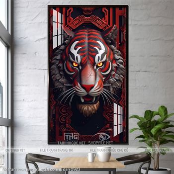 file tranh con giap trang tri con ho dan 0923