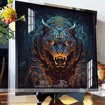 file tranh con giap trang tri con ho dan 0950