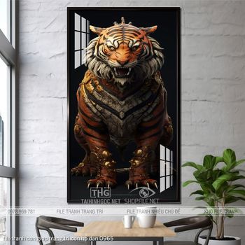 file tranh con giap trang tri con ho dan 0965