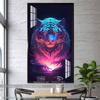 file tranh con giap trang tri con ho dan 0987