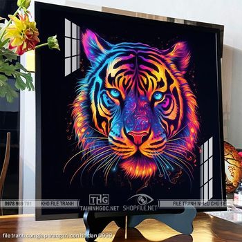 file tranh con giap trang tri con ho dan 0999