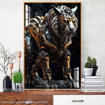 file tranh con giap trang tri con ho dan 1001