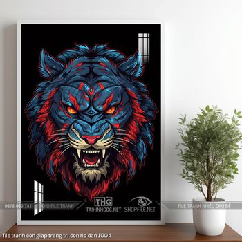 file tranh con giap trang tri con ho dan 1004