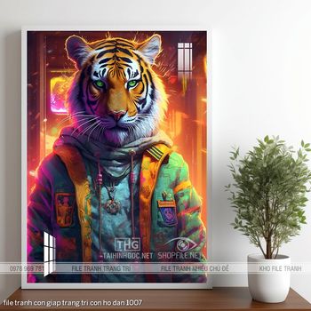 file tranh con giap trang tri con ho dan 1007