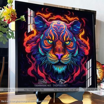 file tranh con giap trang tri con ho dan 1035