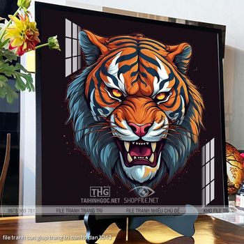 file tranh con giap trang tri con ho dan 1043