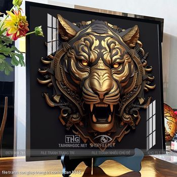 file tranh con giap trang tri con ho dan 1045