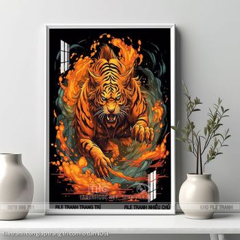 file tranh con giap trang tri con ho dan 1051