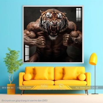 file tranh con giap trang tri con ho dan 1063