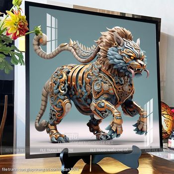 file tranh con giap trang tri con ho dan 1074