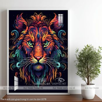 file tranh con giap trang tri con ho dan 1078