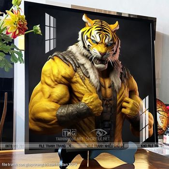 file tranh con giap trang tri con ho dan 1079