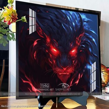 file tranh con giap trang tri con ho dan 1084