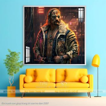 file tranh con giap trang tri con ho dan 1087