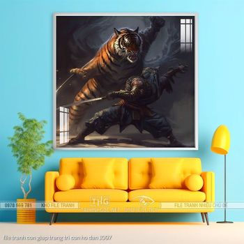 file tranh con giap trang tri con ho dan 1097