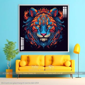 file tranh con giap trang tri con ho dan 1104