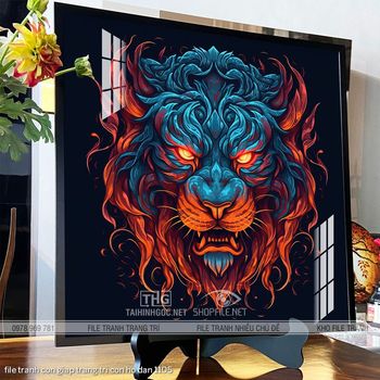 file tranh con giap trang tri con ho dan 1105