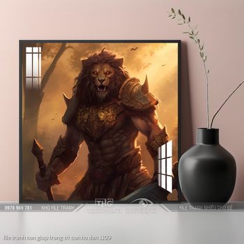 file tranh con giap trang tri con ho dan 1109