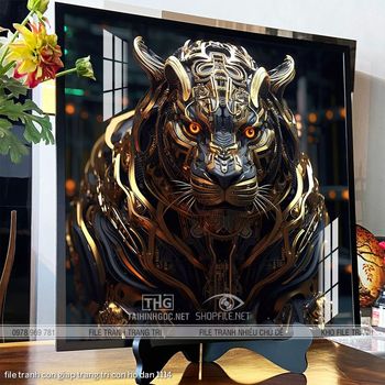 file tranh con giap trang tri con ho dan 1114