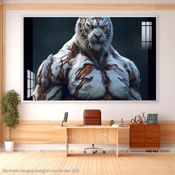 file tranh con giap trang tri con ho dan 1118