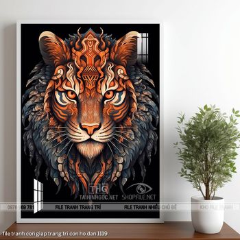 file tranh con giap trang tri con ho dan 1119