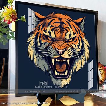 file tranh con giap trang tri con ho dan 1163