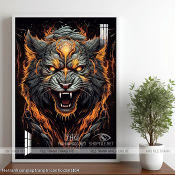 file tranh con giap trang tri con ho dan 1164