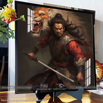 file tranh con giap trang tri con ho dan 1165