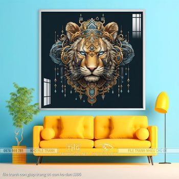 file tranh con giap trang tri con ho dan 1186