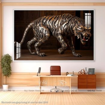 file tranh con giap trang tri con ho dan 1244