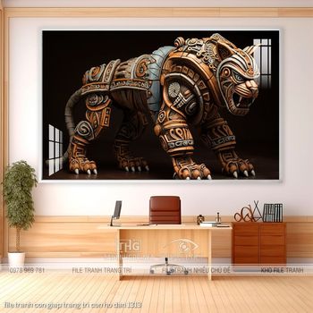 file tranh con giap trang tri con ho dan 1313